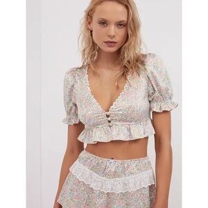 For Love & Lemons Farrah Crop Top, S